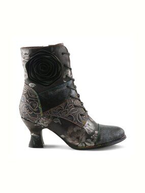 L'ARTISTE ROSELIA STUNIN BOOTS Gothic Floral Rose Velvet Multi 9 40